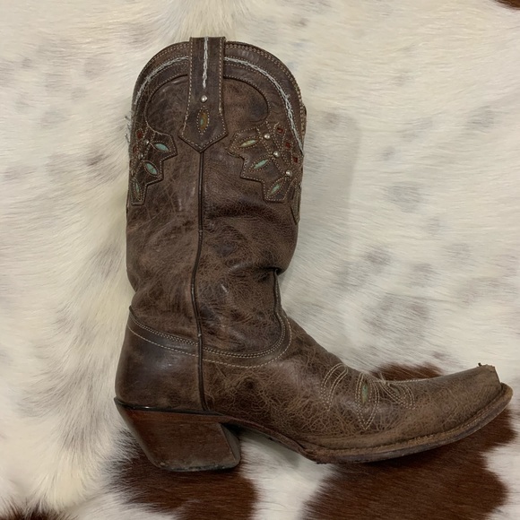 TONY LAMA • Leather Boots “Chocolate Rancho” - Picture 7 of 16